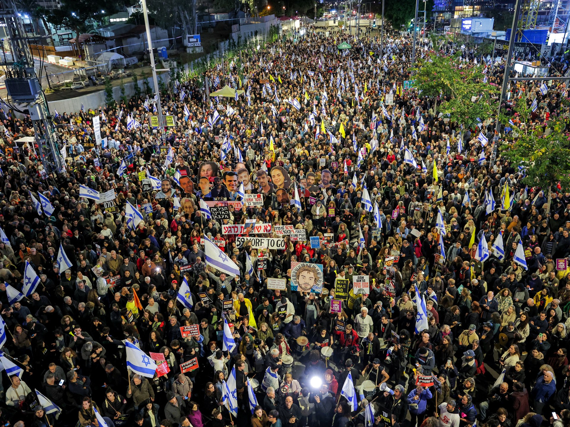 Thousands of Israelis protest Shin Bet chief’s dismissal, for captives