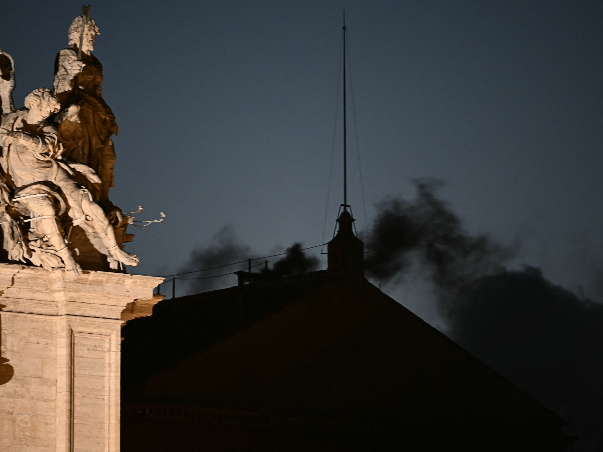 Black smoke emerges as cardinals fail to elect new pope in first ballot