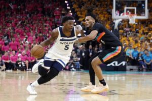 NBA semifinal series: Timberwolves stun Spurs in Game 1; Knicks beat 76ers