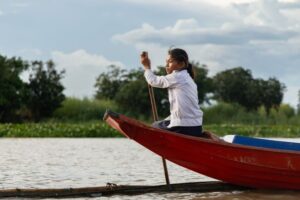 Photos: Rising energy prices disrupt education on Cambodia’s Tonle Sap lake